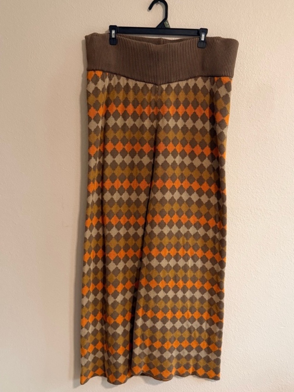 Known Supply Bruno Argyle Wide Leg Sweater Pants